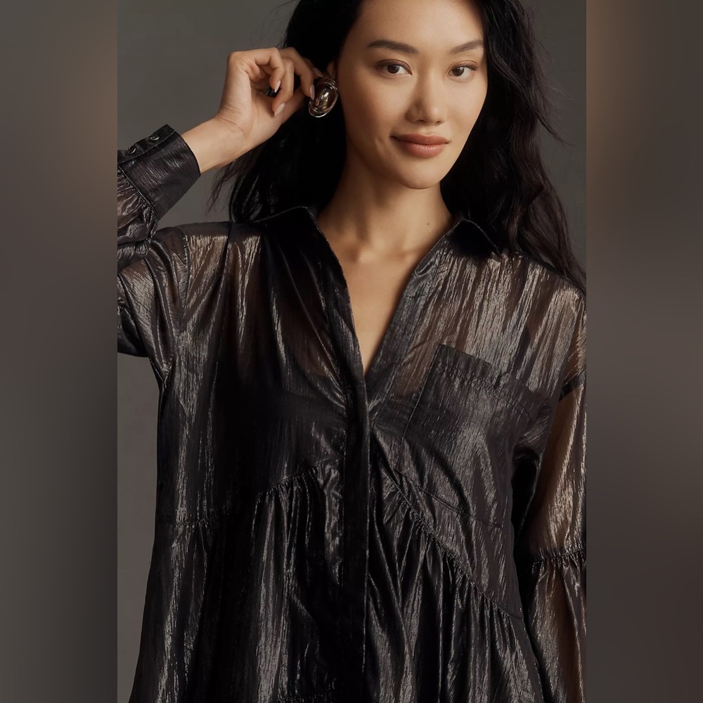 Pilcro Long-Sleeve Metallic Dress - Picture 6 of 7